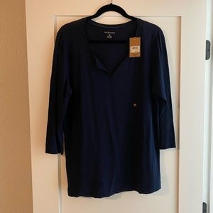 Bass 3/4 sleeve navy T-shirt